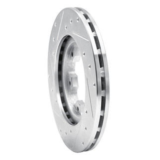 R1 83-85 Nissan 720 DATSUN Front Right Drilled & Slotted Silver Brake Rotor