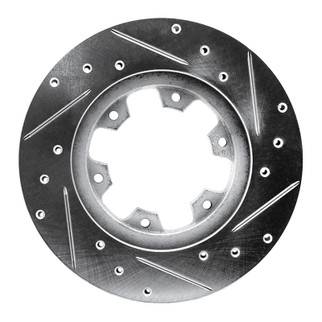 R1 83-85 Nissan 720 DATSUN Front Left Drilled & Slotted Silver Brake Rotor