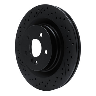 R1 08-15 Mercedes-Benz C63 AMG Rear Drilled & Slotted Black Brake Rotor