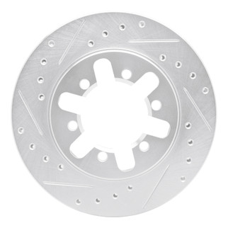 R1 82-85 Nissan 720 DATSUN Front Left Drilled & Slotted Silver Brake Rotor