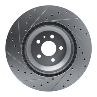 R1 17-25 Tesla Model 3 Front Right Drilled & Slotted Silver Brake Rotor
