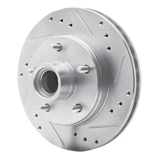 R1 78-78 Buick CENTURY Front Left Drilled & Slotted Silver Brake Rotor
