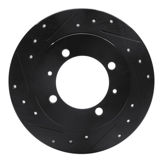 R1 00-07 Mitsubishi SPace STAR (Mexico) Rear Left Drilled & Slotted Black Brake Rotor