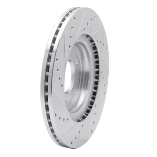 R1 15-25 Hyundai Kona EV Front Right Drilled & Slotted Silver Brake Rotor
