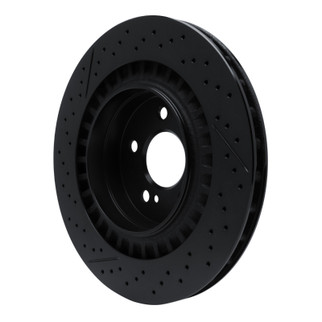 R1 05-11 Mercedes-Benz CLK63 AMG Rear Drilled & Slotted Black Brake Rotor