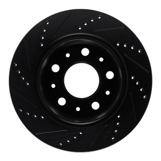 R1 14-21 Ram Promaster 2500 Rear Right Drilled & Slotted Black Brake Rotor