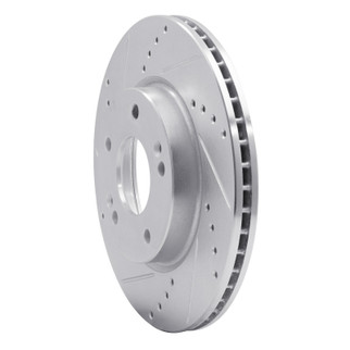 R1 17-22 Hyundai Ioniq Front Left Drilled & Slotted Silver Brake Rotor