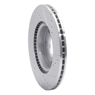 R1 17-22 Hyundai Ioniq Front Left Drilled & Slotted Silver Brake Rotor