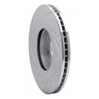R1 07-12 Hyundai Veracruz Front Right Drilled & Slotted Silver Brake Rotor