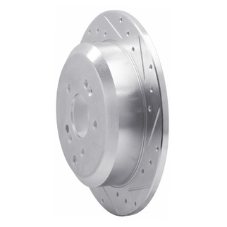R1 07-12 Hyundai Veracruz Rear Right Drilled & Slotted Silver Brake Rotor