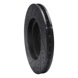 R1 94-02 Mercedes-Benz SL600 Left Front Drilled & Slotted Black Brake Rotor