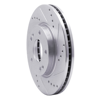 R1 01-05 Hyundai SANTA FE Front Right Drilled & Slotted Silver Brake Rotor