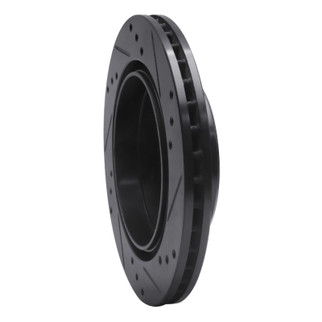 R1 92-95 Mercedes-Benz E420 Rear Left Drilled & Slotted Black Brake Rotor