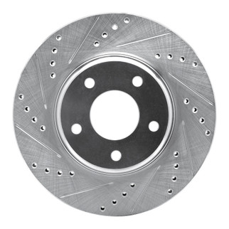 R1 02-06 Infiniti I35 Front Left Drilled & Slotted Silver Brake Rotor