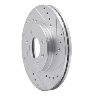 R1 12-25 Dodge Attitude (Mexico) Front Right Drilled & Slotted Silver Brake Rotor
