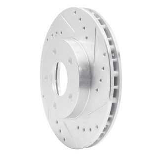 R1 99-01 Infiniti I30 Front Right Drilled & Slotted Silver Brake Rotor