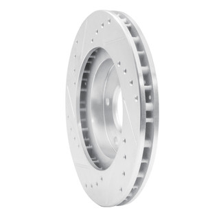 R1 99-01 Infiniti I30 Front Right Drilled & Slotted Silver Brake Rotor