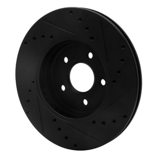 R1 01-08 Ford Mondeo (Mexico) Front Left Drilled & Slotted Black Brake Rotor