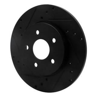 R1 01-08 Ford Mondeo (Mexico) Rear Left Drilled & Slotted Black Brake Rotor