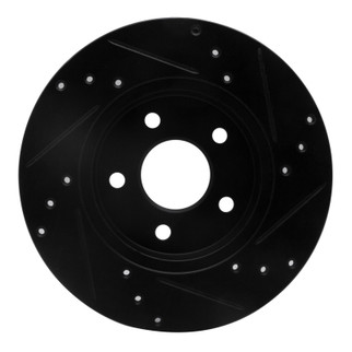 R1 01-08 Ford Mondeo (Mexico) Rear Left Drilled & Slotted Black Brake Rotor