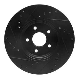 R1 01-08 Ford Mondeo (Mexico) Front Right Drilled & Slotted Black Brake Rotor