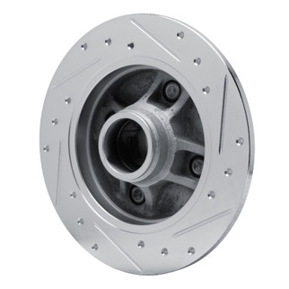 R1 88-88 Nissan Maxima Rear Left Drilled & Slotted Silver Brake Rotor