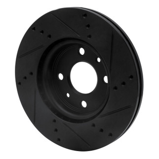 R1 09-19 Dodge Vision (Mexico) Front Left Drilled & Slotted Black Brake Rotor