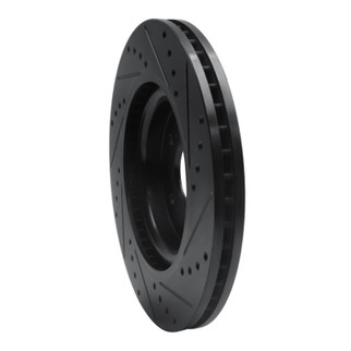R1 20-22 Honda CR-V Front Left Drilled & Slotted Black Brake Rotor