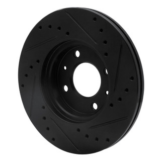 R1 12-25 Dodge Attitude (Mexico) Front Left Drilled & Slotted Black Brake Rotor