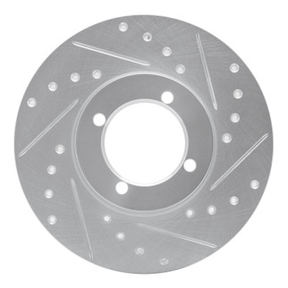 R1 74-79 Lotus Elite Front Right Drilled & Slotted Silver Brake Rotor