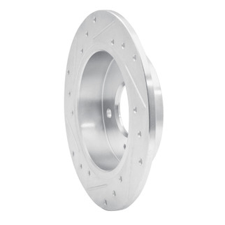 R1 89-98 Nissan 240SX Rear Right Drilled & Slotted Silver Brake Rotor