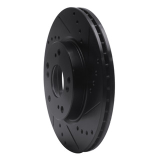 R1 03-17 Acura ILX Front Right Drilled & Slotted Black Brake Rotor