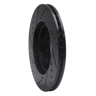R1 03-17 Acura ILX Front Right Drilled & Slotted Black Brake Rotor