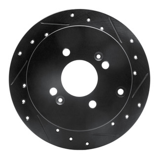 R1 06-12 Dodge Attitude (Mexico) Rear Right Drilled & Slotted Black Brake Rotor