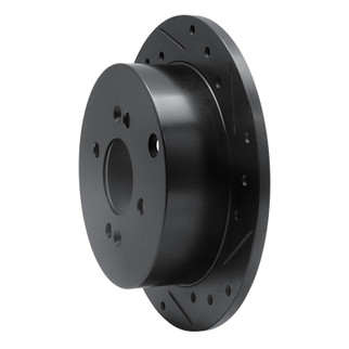 R1 06-12 Dodge Attitude (Mexico) Rear Right Drilled & Slotted Black Brake Rotor