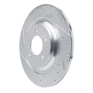 R1 21-25 Hyundai SONATA Rear Left Drilled & Slotted Silver Brake Rotor