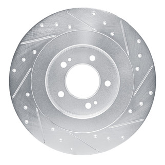 R1 21-25 Hyundai SONATA Rear Left Drilled & Slotted Silver Brake Rotor