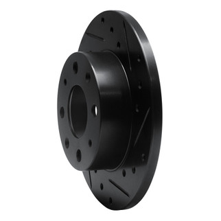R1 79-83 Honda Civic Front Right Drilled & Slotted Black Brake Rotor