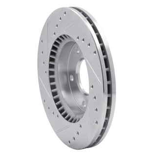 R1 07-10 Hyundai Elantra Front Right Drilled & Slotted Silver Brake Rotor