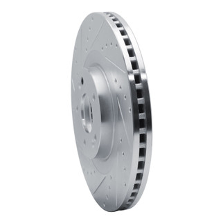 R1 20-25 Hyundai Palisade Front Left Drilled & Slotted Silver Brake Rotor