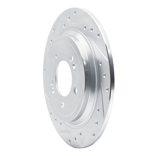 R1 17-25 Hyundai Nexo Rear Left Drilled & Slotted Silver Brake Rotor