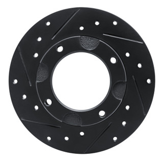 R1 76-81 Honda Accord Hatchback Front Left Drilled & Slotted Black Brake Rotor