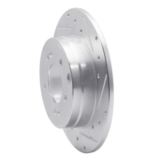 R1 05-20 Hyundai TUCSON Rear Right Drilled & Slotted Silver Brake Rotor