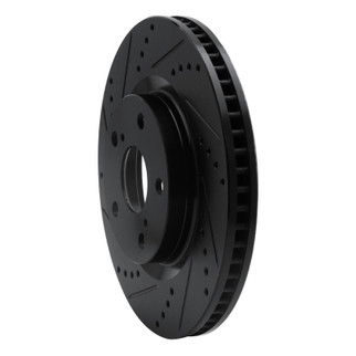 R1 21-25 Acura TLX Front Left Drilled & Slotted Black Brake Rotor