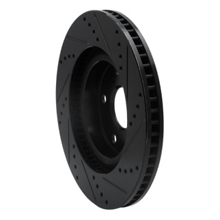 R1 21-25 Acura TLX Front Left Drilled & Slotted Black Brake Rotor
