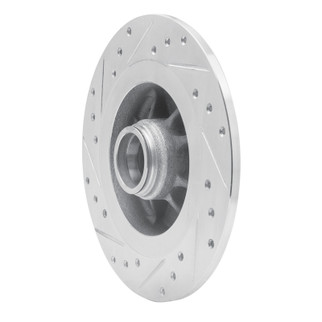 R1 84-87 Nissan Maxima Rear Right Drilled & Slotted Silver Brake Rotor