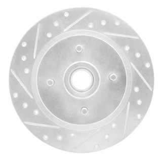 R1 84-87 Nissan Maxima Rear Left Drilled & Slotted Silver Brake Rotor