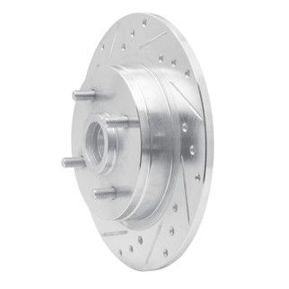 R1 84-87 Nissan Maxima Rear Left Drilled & Slotted Silver Brake Rotor