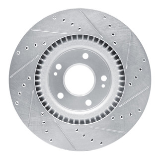 R1 17-20 Kia Cadenza Front Left Drilled & Slotted Silver Brake Rotor
