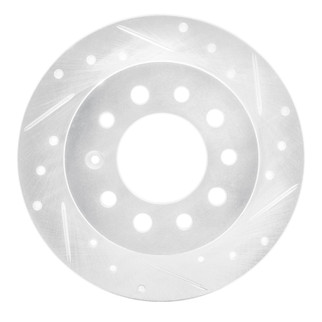 R1 03-08 Hyundai TIBURON Rear Right Drilled & Slotted Silver Brake Rotor